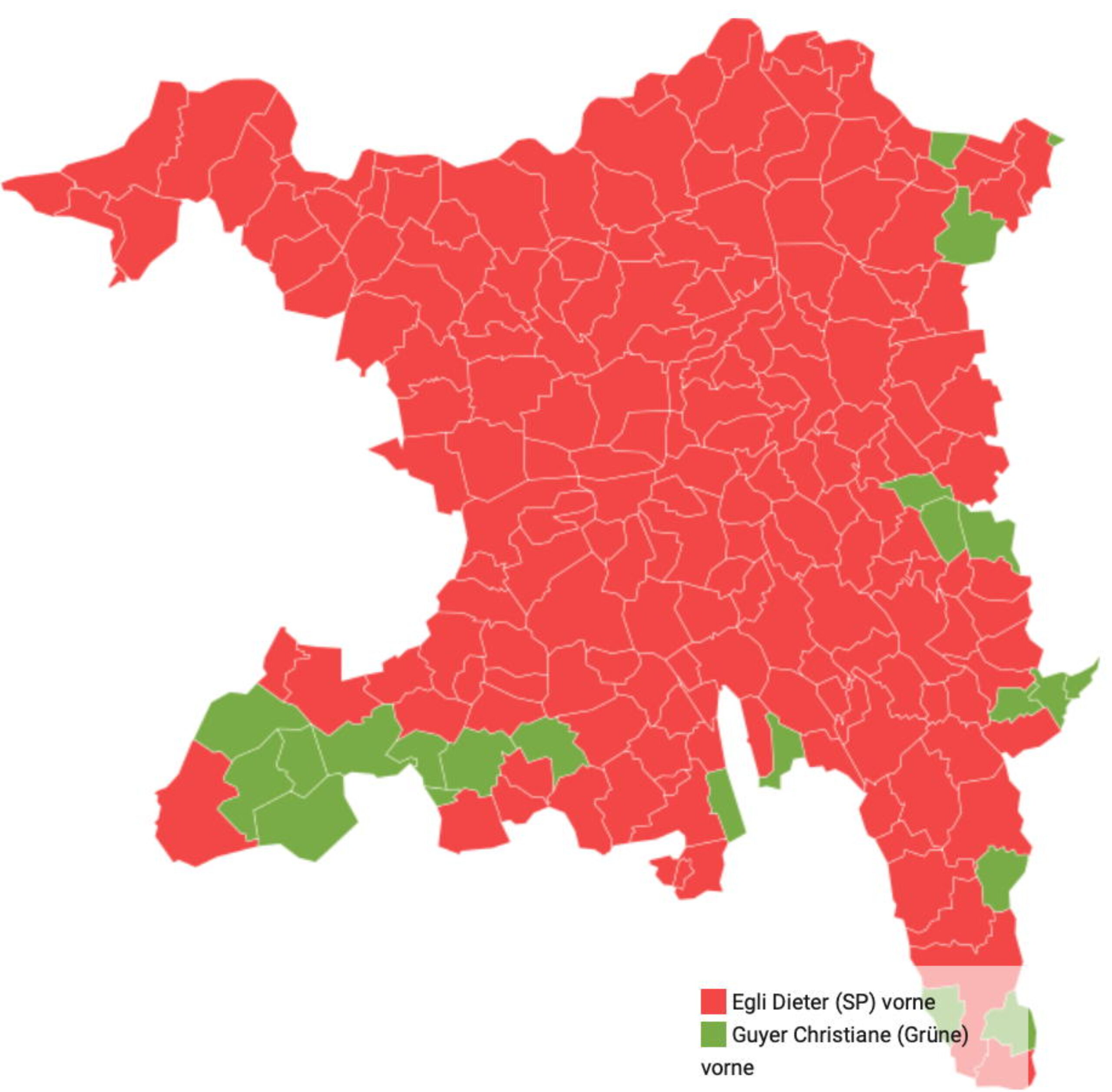 Regierungsratswahl: Wo Dieter Egli vor Christiane Guyer lag und wo Guyer besser abschnitt